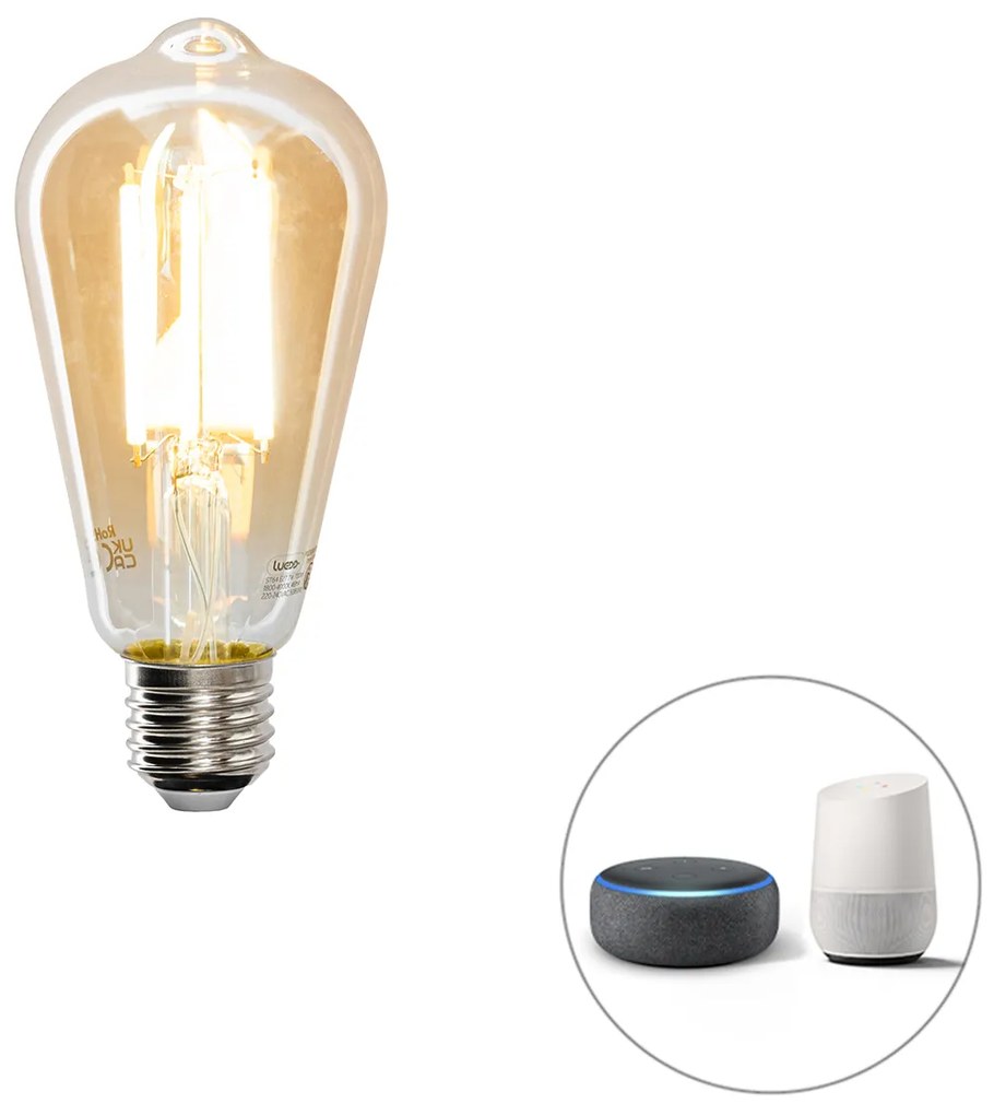 Lampă LED Smart E27 reglabilă în Kelvin ST64 goldline 7W 700 lm 1800-4000K