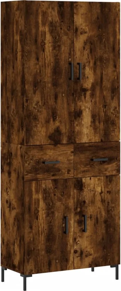 vidaXL Dulap înalt, stejar fumuriu, 69,5x34x180, lemn compozit