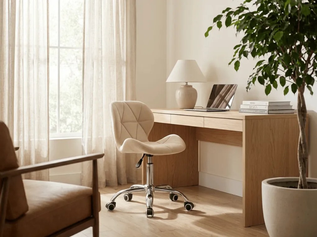 Scaun de birou crem AVOLA VELVET