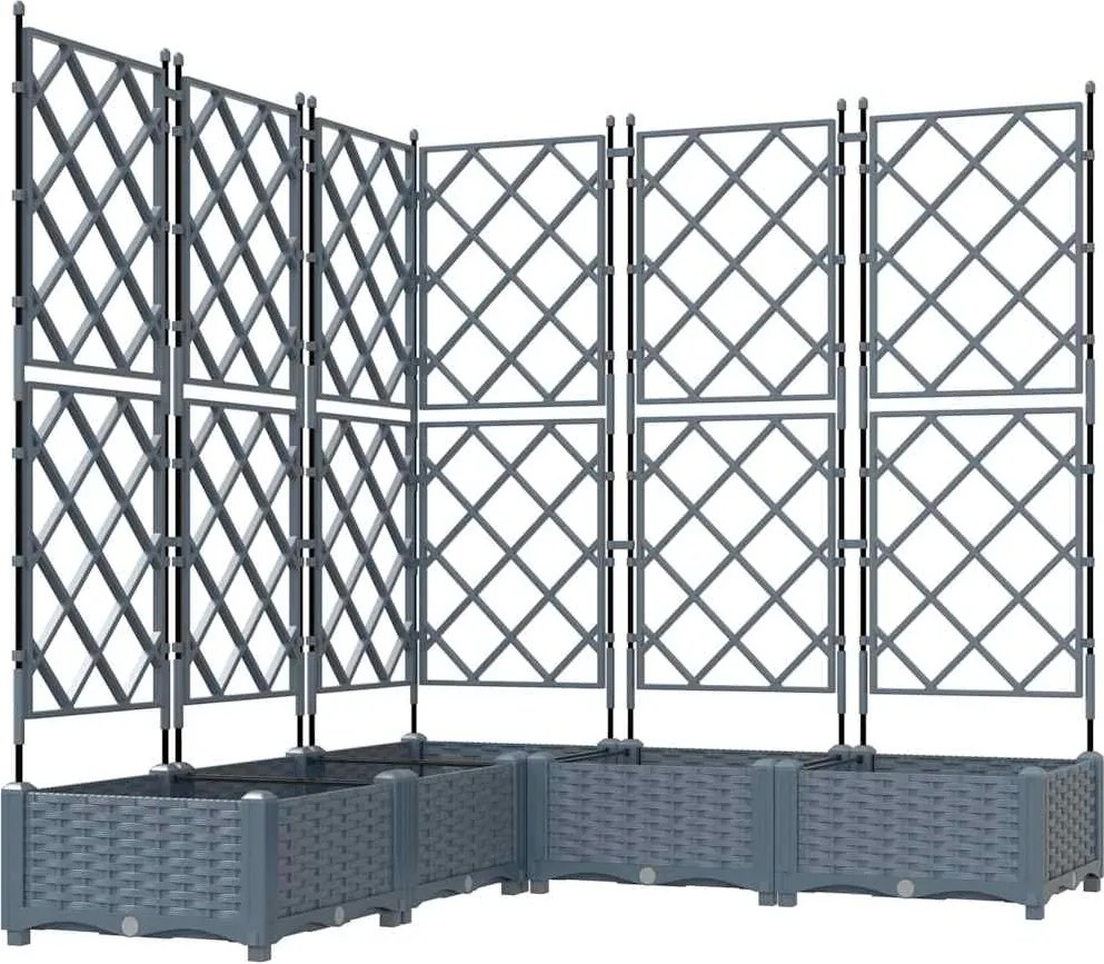 vidaXL Vază pentru Grădină 5 pcs Gri Deschis 120 x 120 x 125,5 cm Oțel