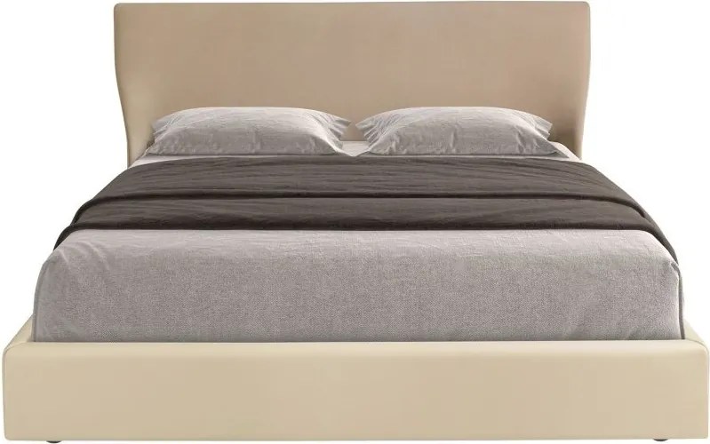 Pat dublu tapitat design LUX Brown-Cream 180x200cm