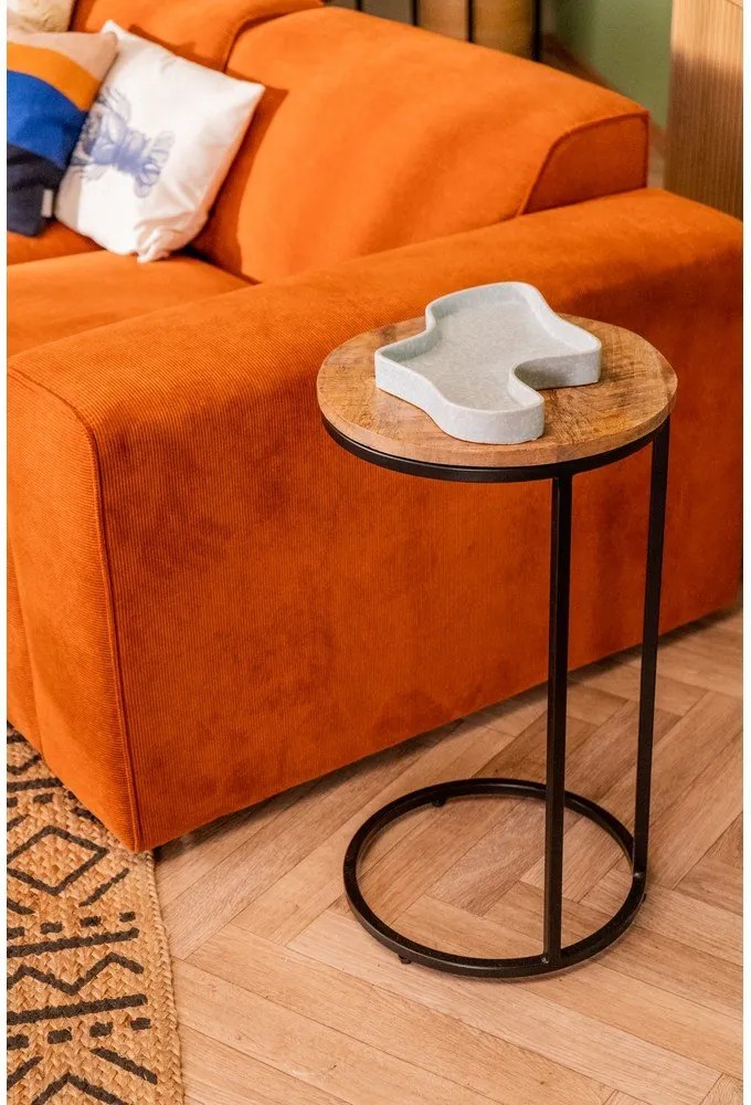 Modul pentru canapea portocaliu din catifea reiată (partea dreaptă) Sting - Scandic