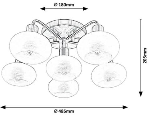 Lustră aplicată Rabalux 6xE14/40W/230V