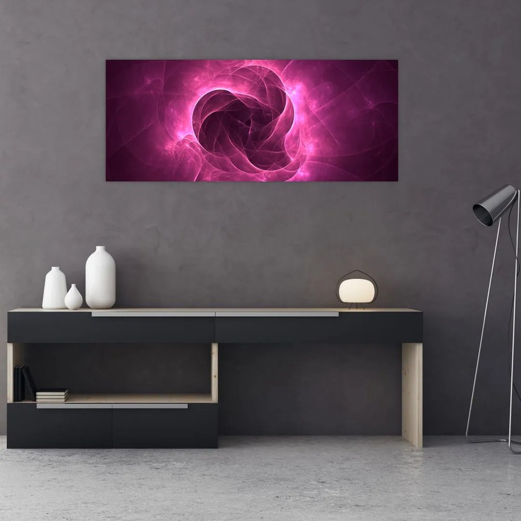 Tablou cu abstracțiune modernă în roz (120x50 cm)