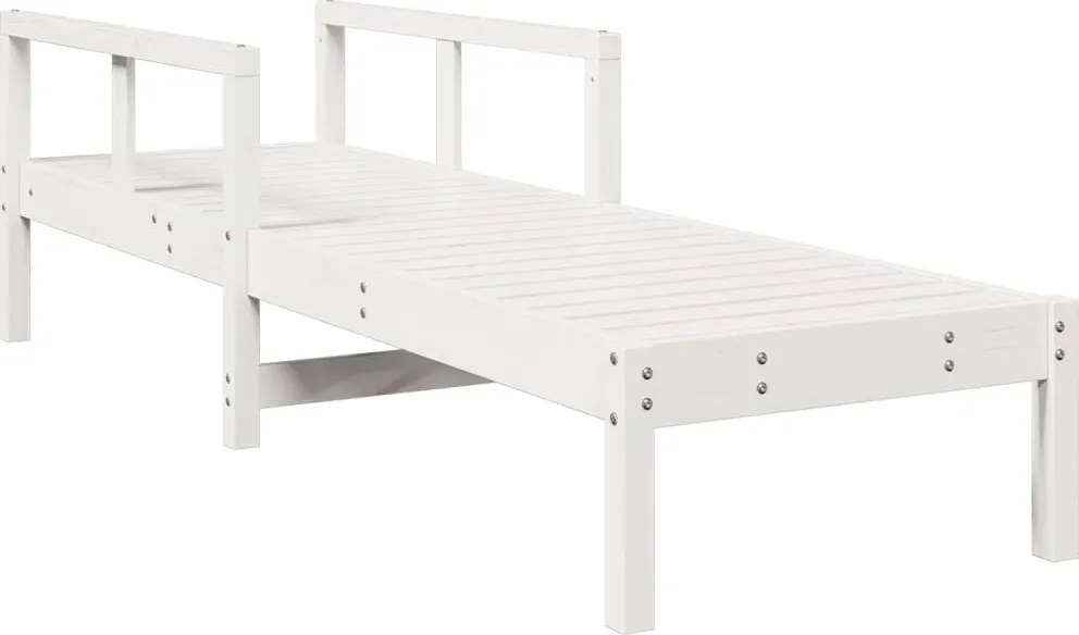 vidaXL Șezlong, alb, 199,5x62x55 cm, lemn masiv de pin