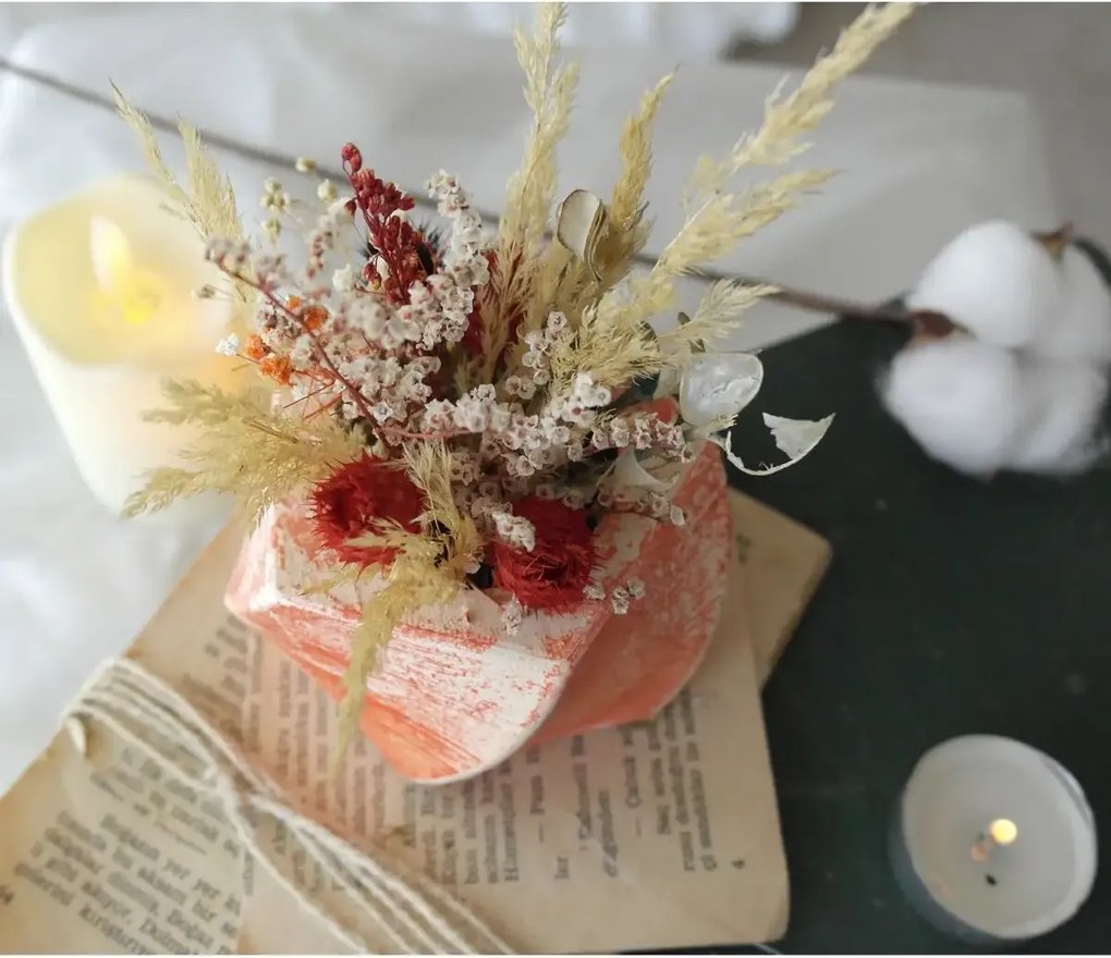 Ghiveci decorativ cu flori artificiale, homs seria A620,17x5.5x9 cm,30350