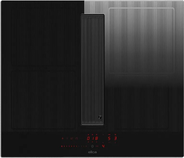 Plita vitroceramica incorporabila cu sistem de aspirare Elica NikolaTesla Velvet BL/A/60, 7,2 kW, Putere de aspirare 620 m³/h, Autocapture, Comfort Silence, Bridge Zone, Stop&Go, Negru