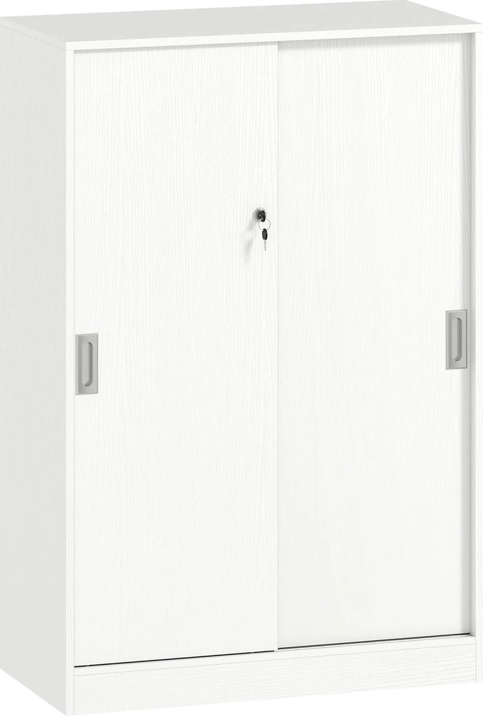 Vinsetto Dulap Birou cu 3 Rafturi și 2 Chei de Siguranță, 80x40x120 cm, Alb | Aosom Romania