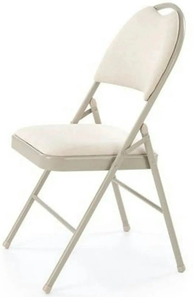 Scaun K566, bej, stofa clasica/otel, 46x53x86 cm