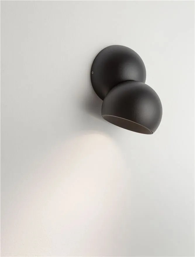 Spot LED aplicat aluminiu LUSA negru