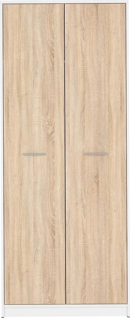 Dulap NEPO PLUS, stejar sonoma/alb, PAL, cu 2 usi, 80x55x197 cm