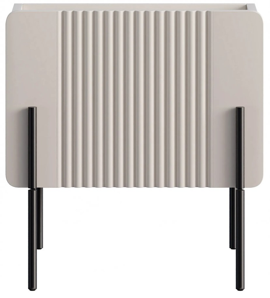 Noptieră Malmi 45 cm cu sertar - cașmir / alb crem / picioare negre