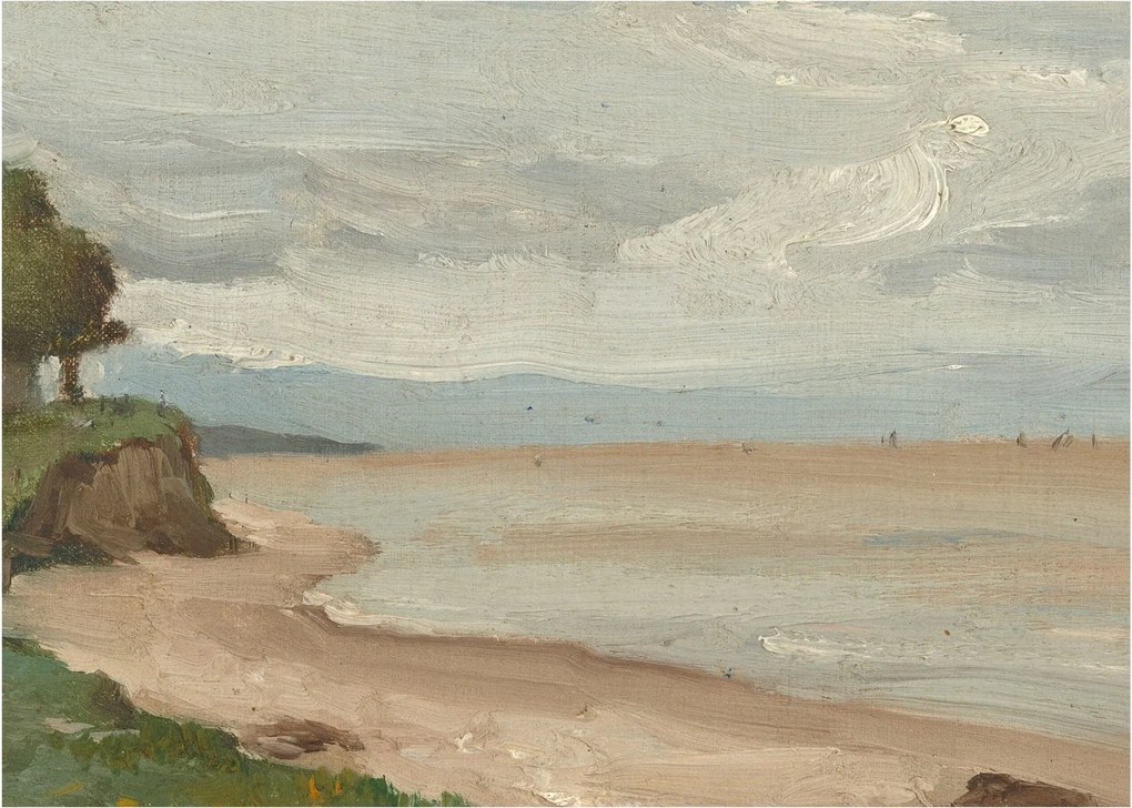 Tablou - Jean-Baptiste-Camille Corot, Beach Near Etretat, reproducere (70x50 cm)