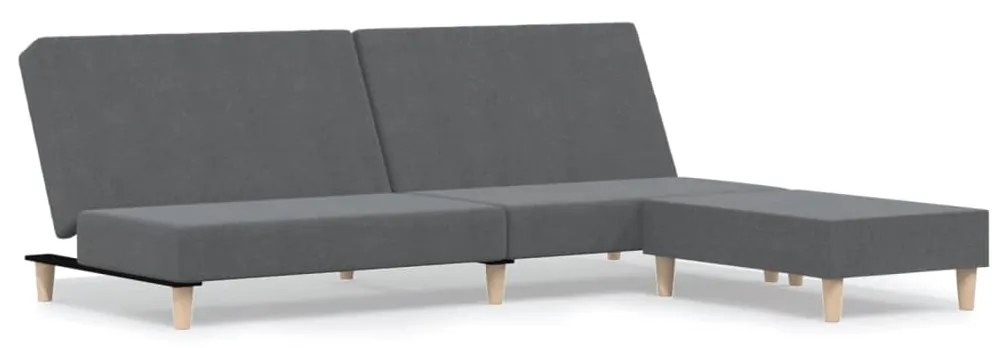 3080465 vidaXL Canapea extensibilă cu taburet, 2 locuri, gri deschis, textil