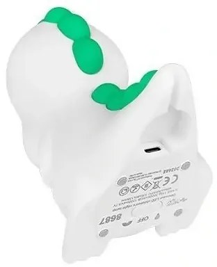 Lampă de veghe pentru copii LED RGB reîncărcabilă, cu dimmer, 2,5 W / 5 V, 3000 K, 1200 mAh, dinozaur
