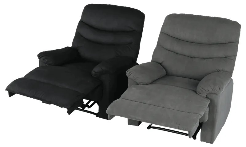 Fotoliu reglabil masaj, material textil catifea gri, LAMBERT