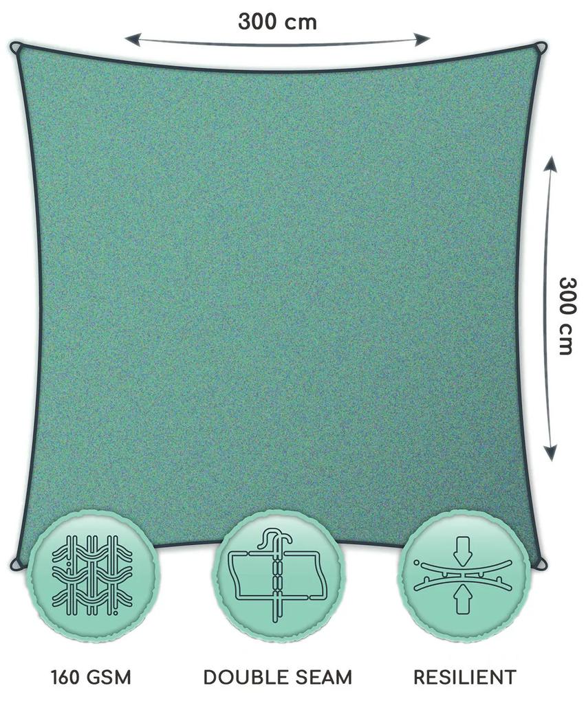 Parasolar pătrat, 3 × 3 m, poliester