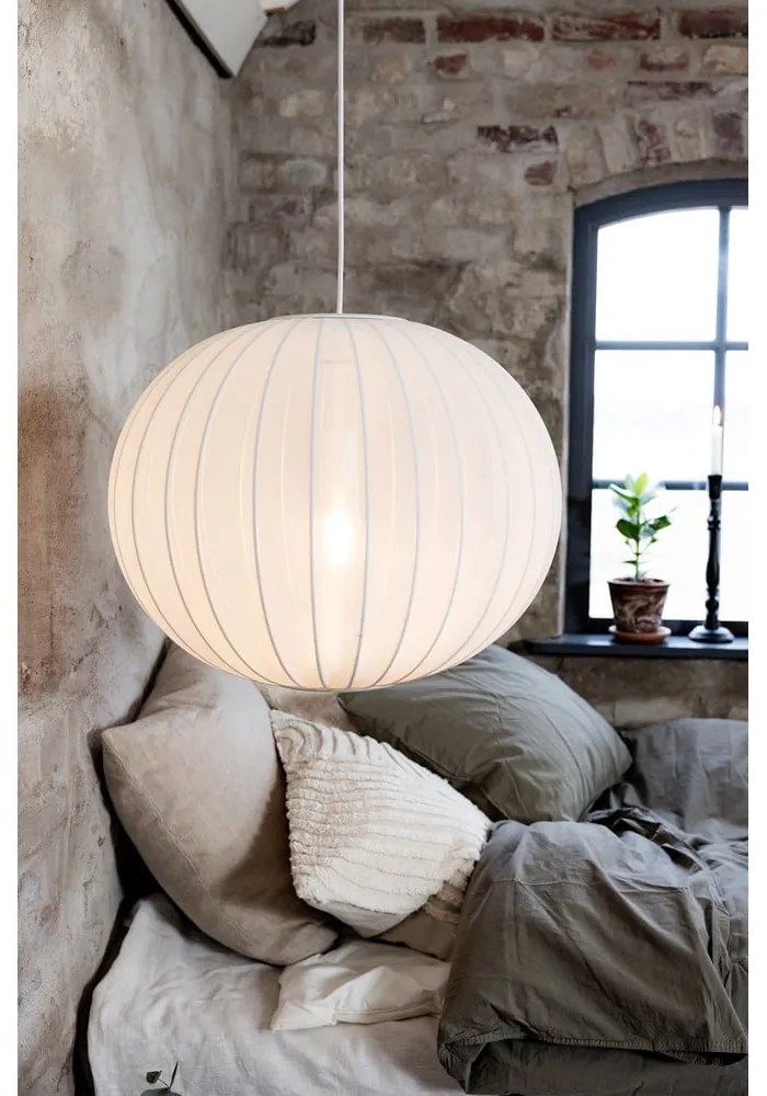 Lustră albă cu abajur textil ø 50 cm Florence – Markslöjd