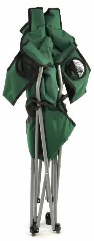 Scaun de camping pliant DIVERO cu pernă - verde