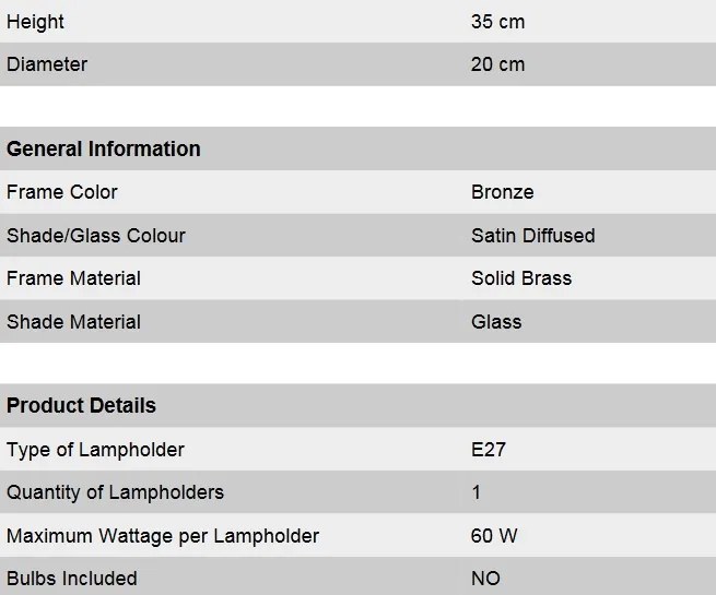 Veioza eleganta design LUX Budapest, bronz LA 4-733 bronze/376 klar-matt OR