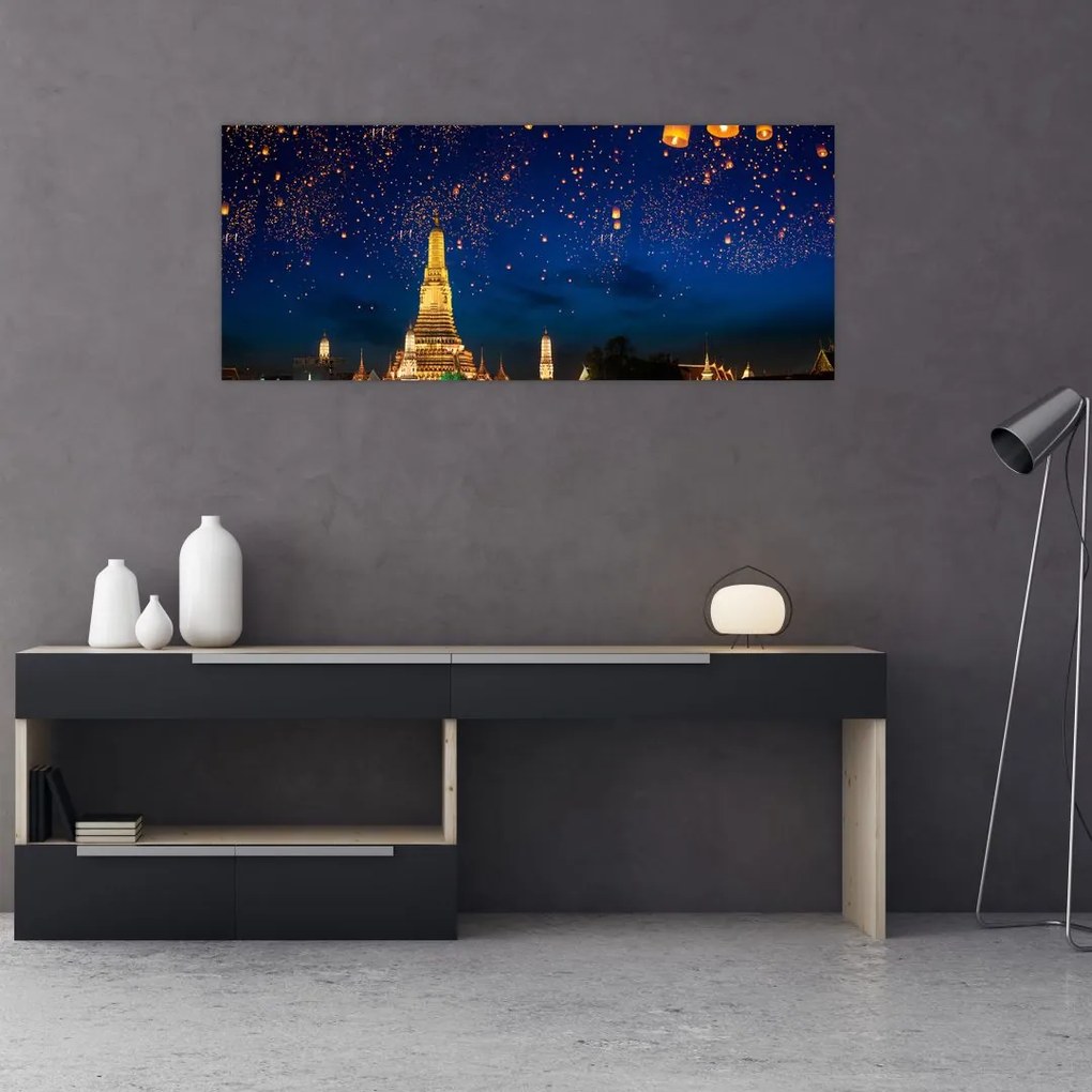 Tablou - Lampioane norocului, Bangkok (120x50 cm)
