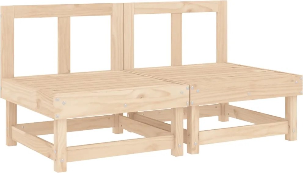 vidaXL Canapele de mijloc pentru grădină, 2 buc., lemn masiv pin
