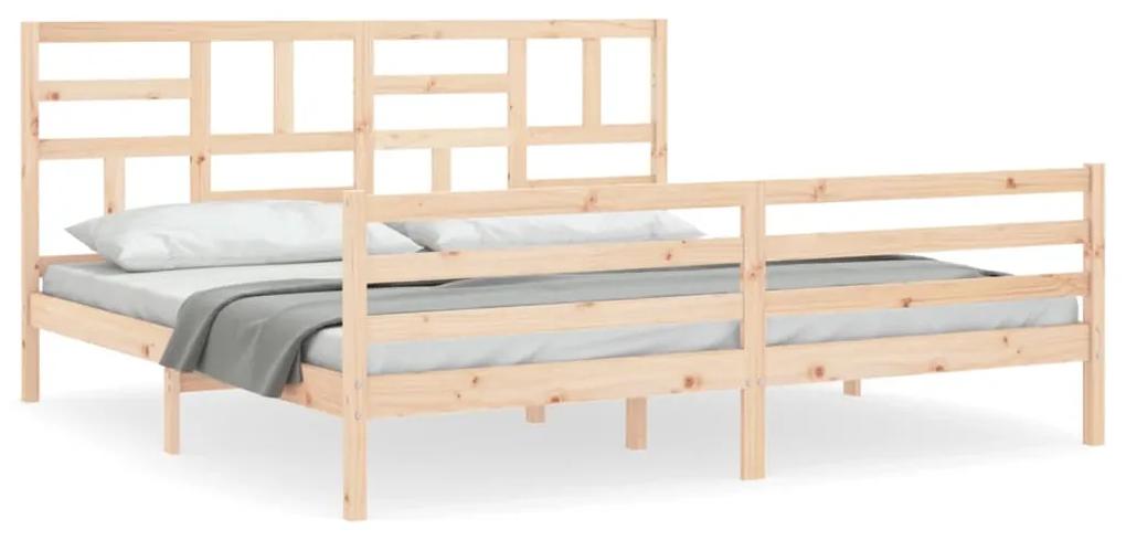 3194911 vidaXL Cadru de pat cu tăblie Super King Size, lemn masiv