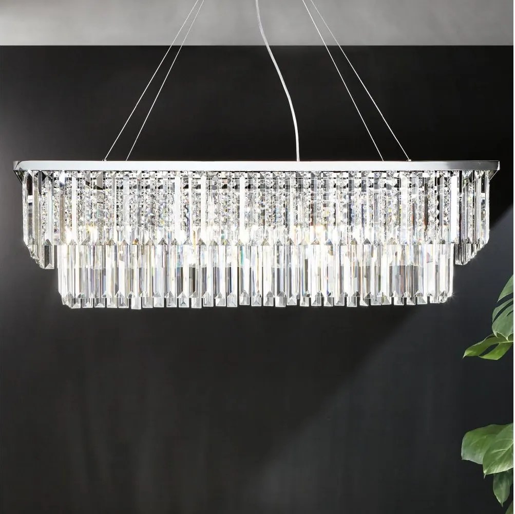 Ondaluce - Candelabru cu cristale pe cablu DAIQUIRI 8xE14/10W/230V crom lucios