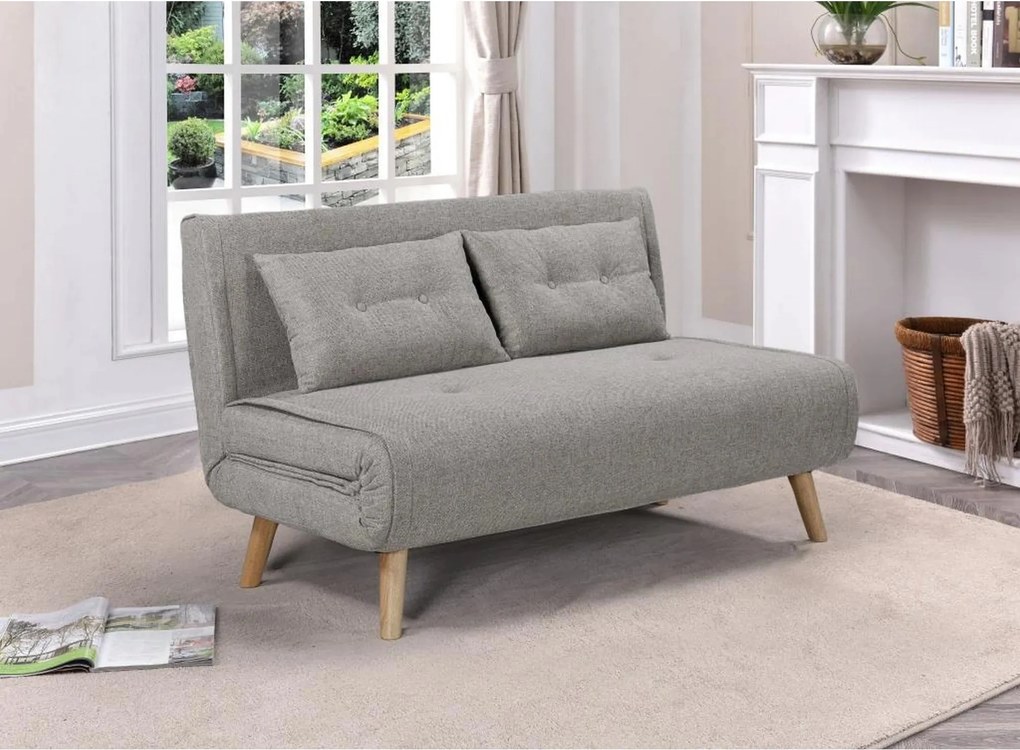 Canapea extensibila TEMPO XL, gri, stofa clasica, 140x95x77 cm