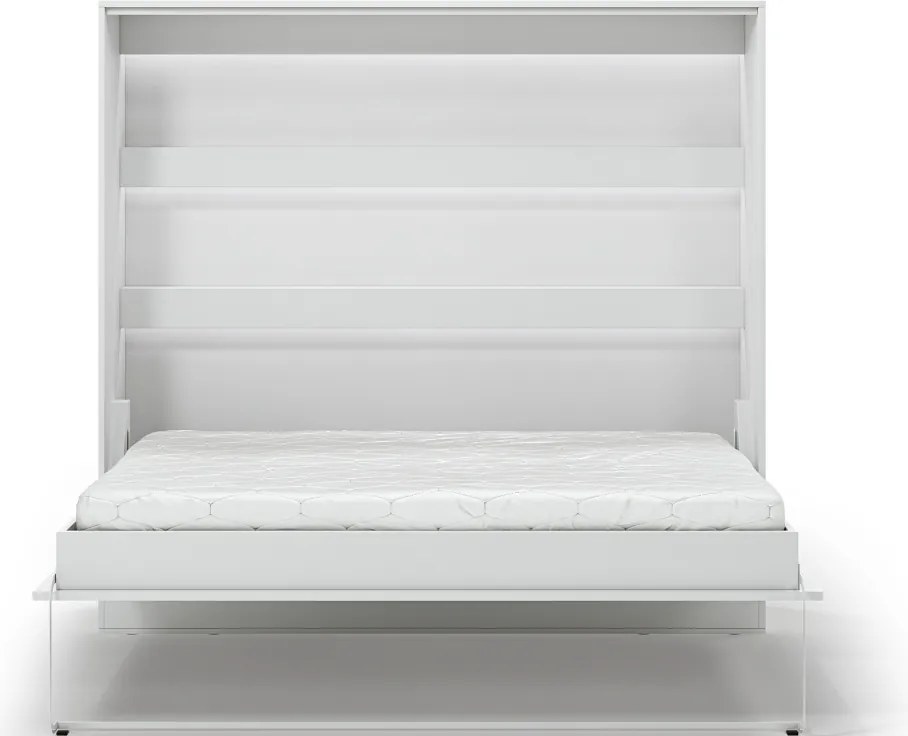 Pat rabatabil Devesto Horizontal Wall 160 alb LED, 200x160 cm – Alb