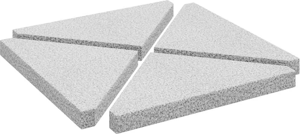 vidaXL Plăci de greutate umbrelă, 4 buc., gri, 14 kg, granit, triunghi