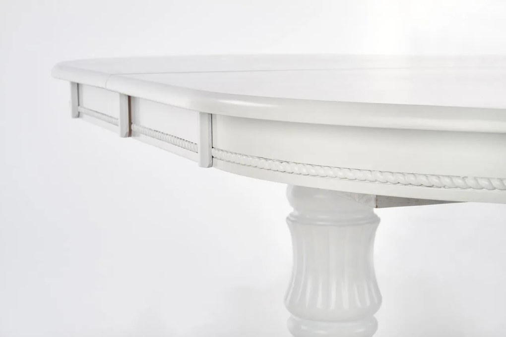 Set masa extensibila Joseph L150-190 cm + 4 scaune Barock gri/alb