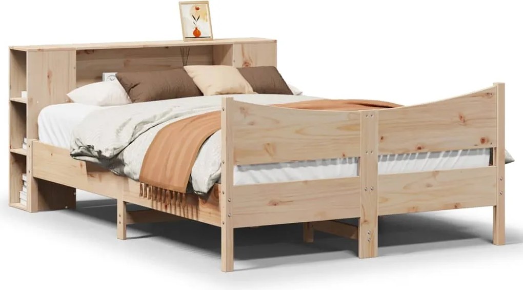 vidaXL Cadru de pat fără saltea, 140x200 cm, lemn masiv pin