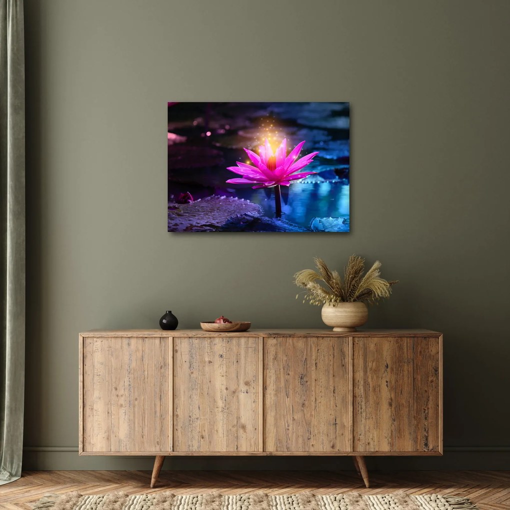 Tablou cu lotus pe apă (70x50 cm)