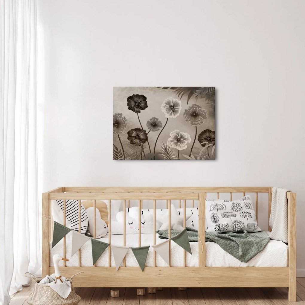 Tablou - Flori desenate (70x50 cm)