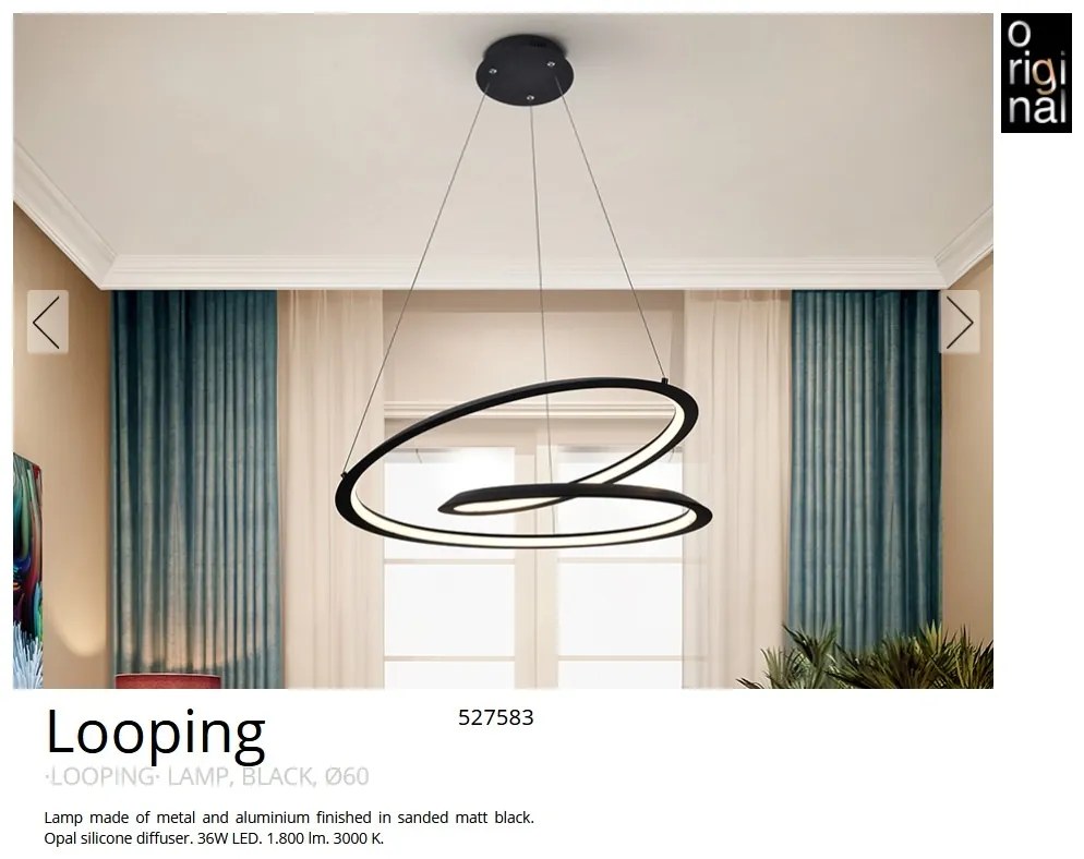 Lustra LED design ultra-modern Looping 60cm
