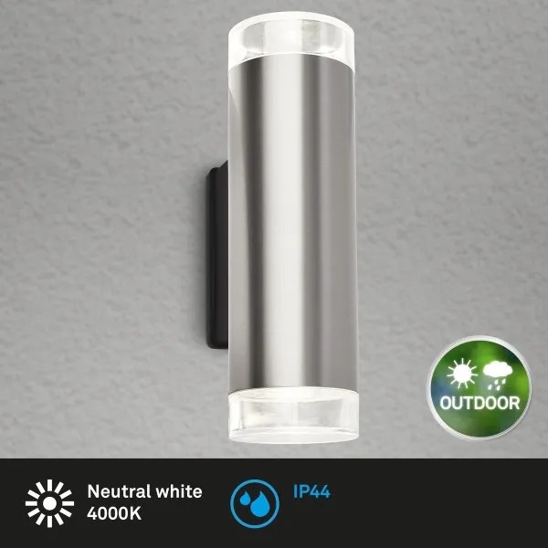 Aplică LED de exterior Brilo 2xGU10/4,7W/230V IP44 4000K crom mat