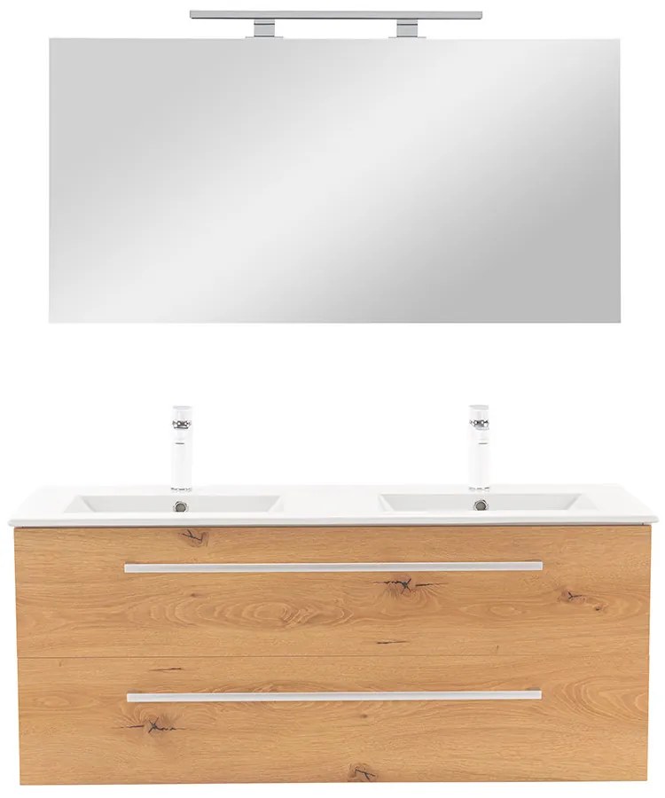 Mobilier complet de baie Vario Clam 120, stejar alb