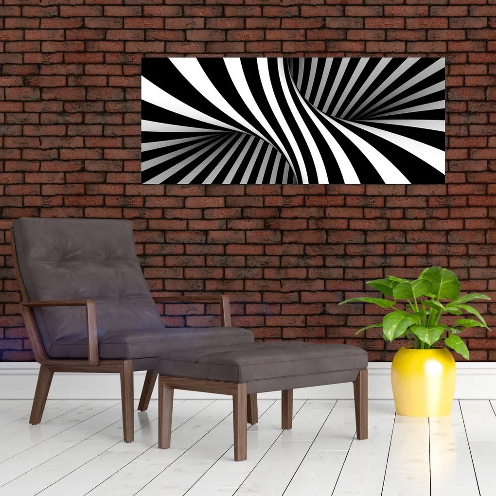 Tablou abstract cu dungi de zebră (120x50 cm)