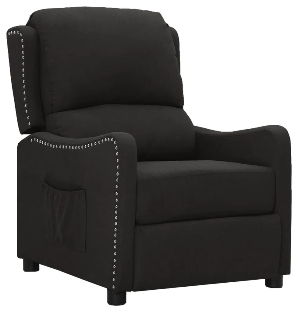 3093397 vidaXL Fotoliu cu ridicare, negru, material textil