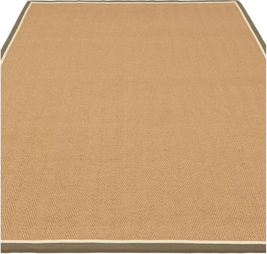 Covor tip traversă kaki/în culoare naturală reversibil, țesut manual din iută 68x240 cm Bordo Herringbone Khaki – Asiatic Carpets