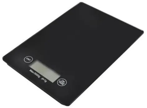 Cantar electronic de bucatarie, max 5 kg, negru, 2xAAA, 23x16x2 cm