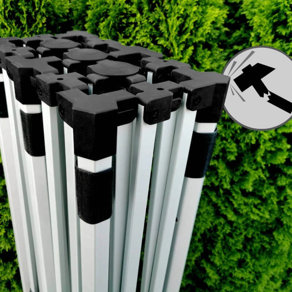 Cort pliant profesional din aluminiu 3x6 m: Acoperire rezistentă pentru evenimente comunitare și urbane - cu 3 pereți - Bej