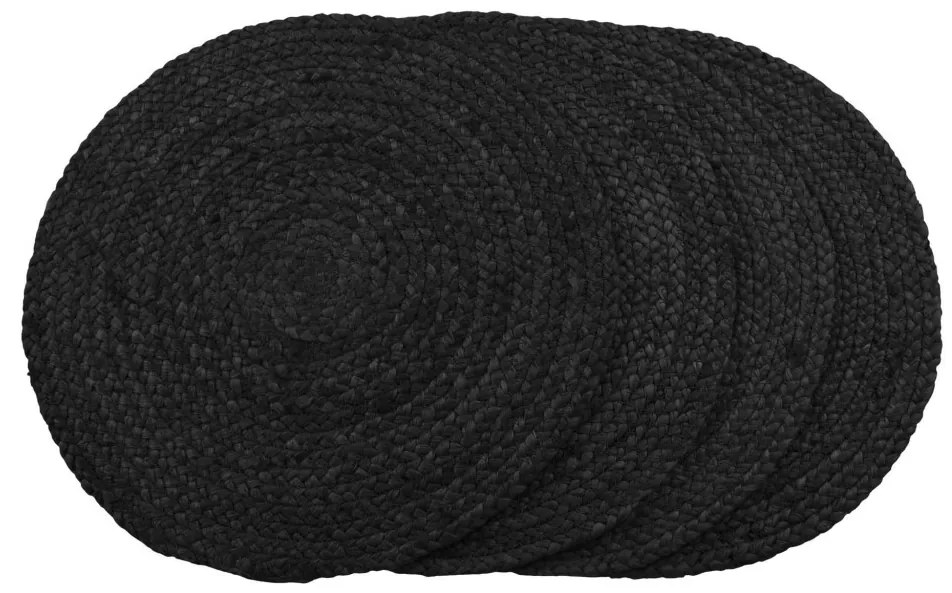 Saltea de masă Bombay, iută împletită, gri închis, rotundă 38 cm 4 bucăți