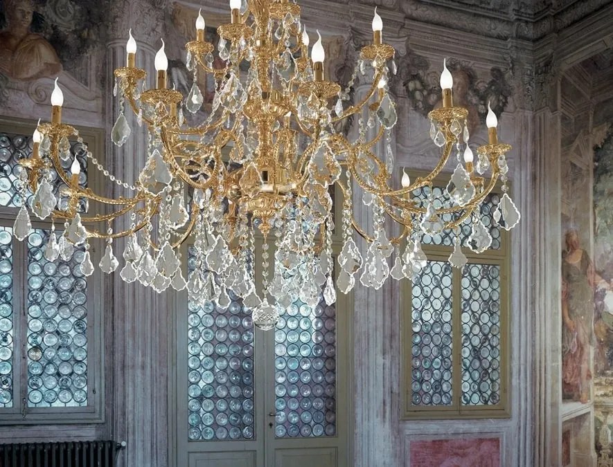 Candelabru XXL 21 brate LUX cu cristale Scholer, Ermes