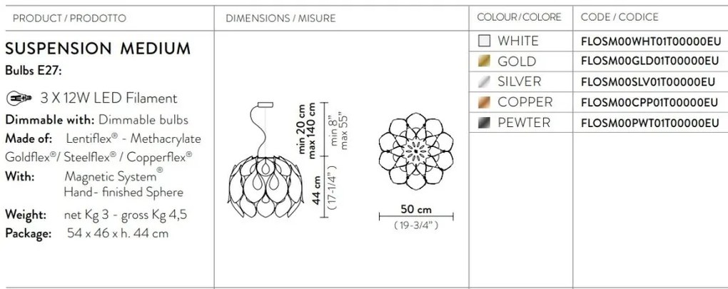 Lustra realizata manual Flora Mediu Copper