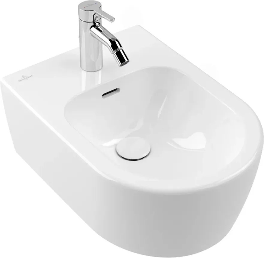 Bideu suspendat Villeroy&Boch Skyla cu finisaj alb Alpin lucios