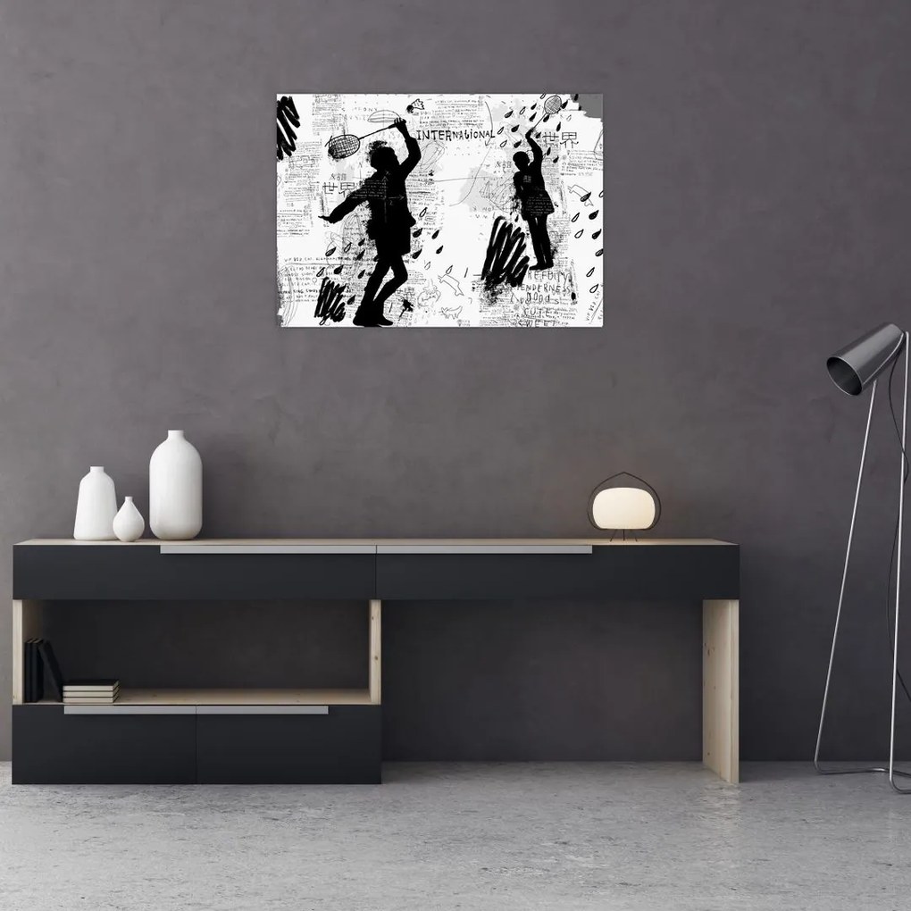 Tablou pe sticlă - Artă stradală - zarvă (70x50 cm)