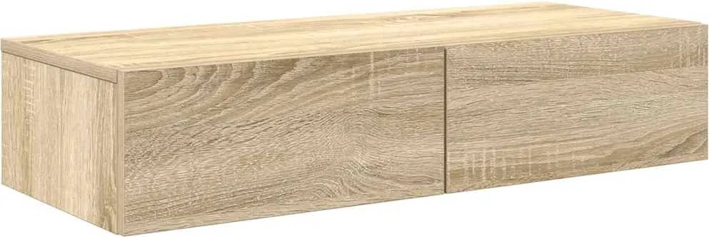 vidaXL Raft de perete cu sertare Stejar Sonoma lemn prelucrat