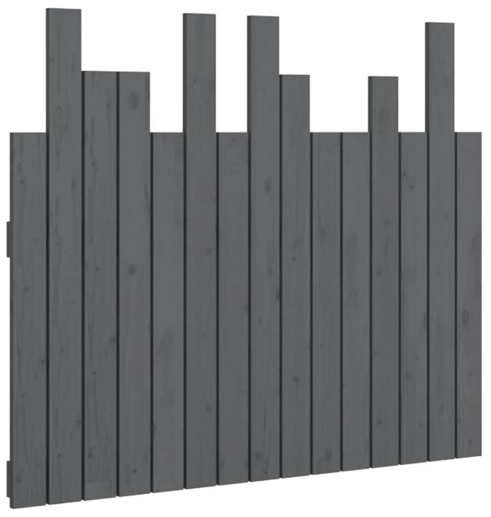 824785 vidaXL Tăblie de pat pentru perete, gri, 95,5x3x80 cm, lemn masiv pin